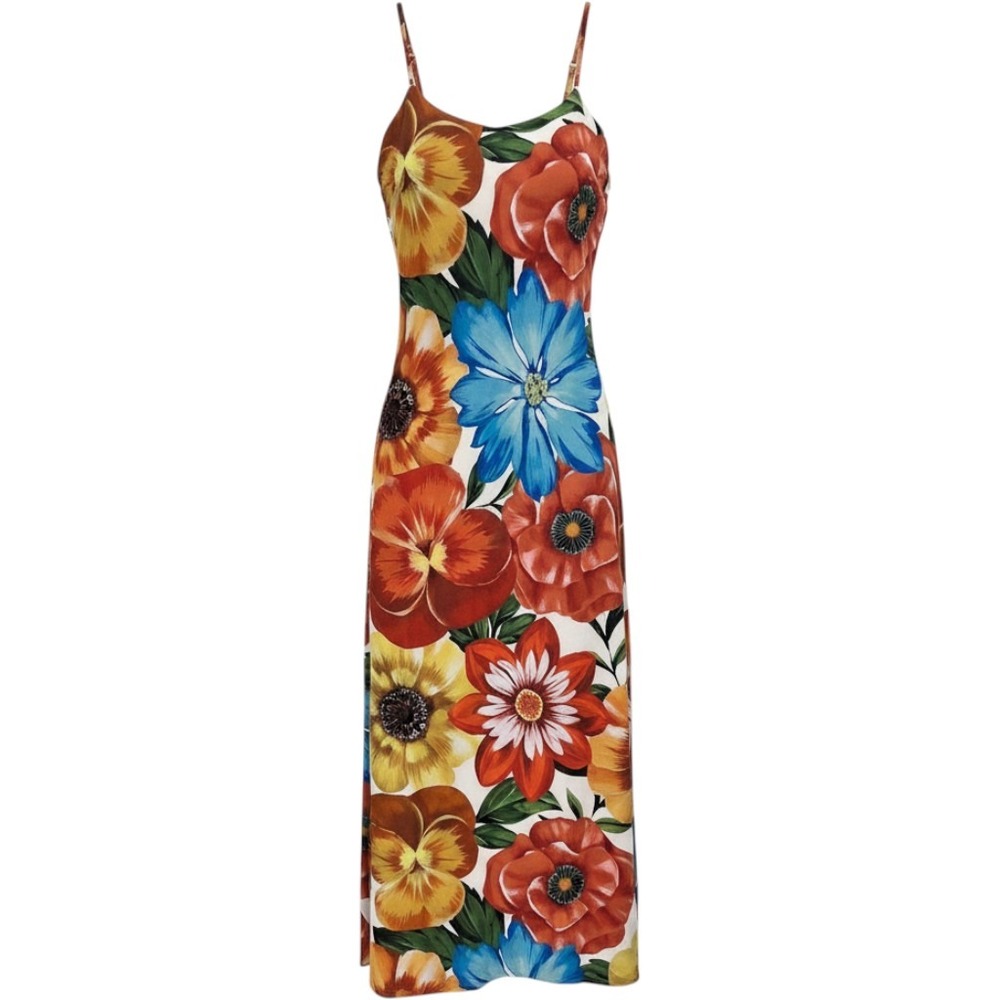 Calypso St Barth Floral Silky Maxi Wedding Guest Dress Botanical NWT Small